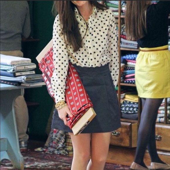 J. Crew Tops - J.Crew Blue and white polkadot top